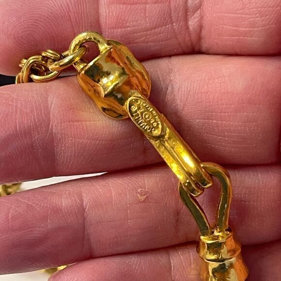 Chanel Vintage Coco Mark Gold Plated Filigree Necklace. - Picture 5 of 6